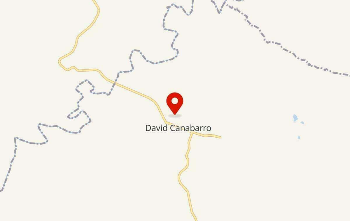 Mapa de David Canabarro no Rio Grande do Sul