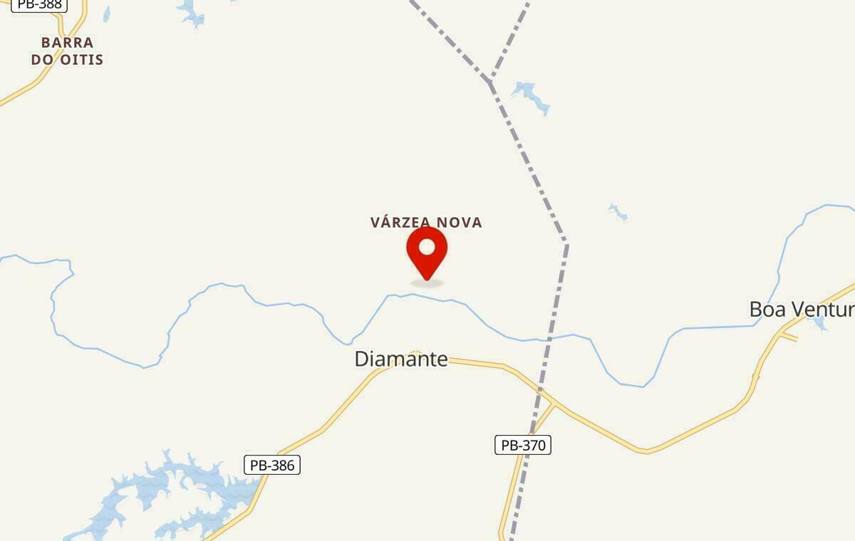 Mapa de Diamante na Paraíba