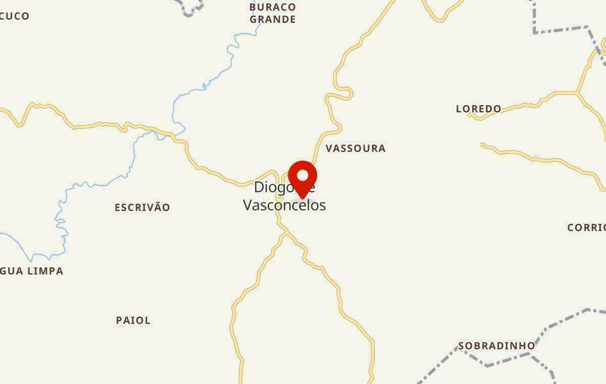 Mapa de Diogo de Vasconcelos em Minas Gerais