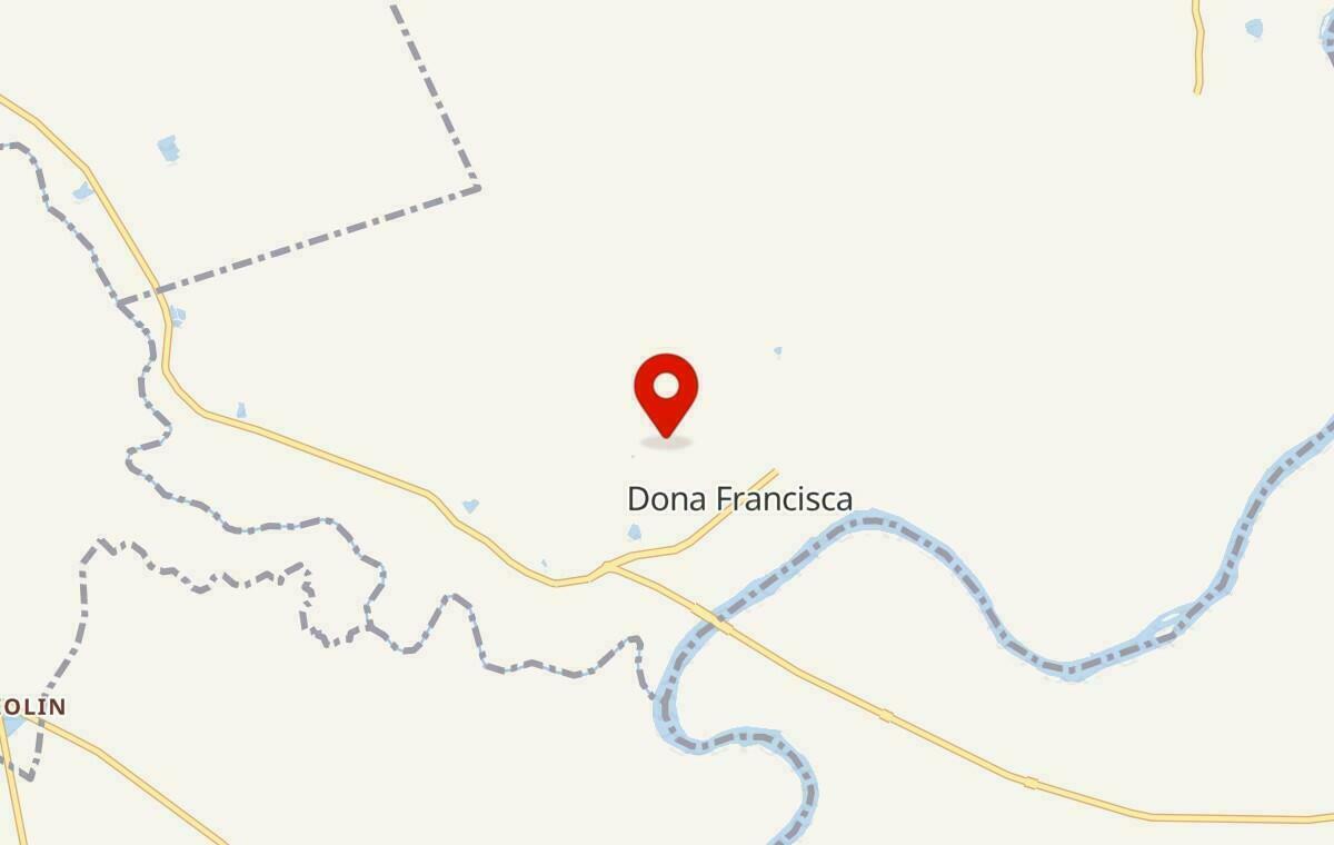 Mapa de Dona Francisca no Rio Grande do Sul