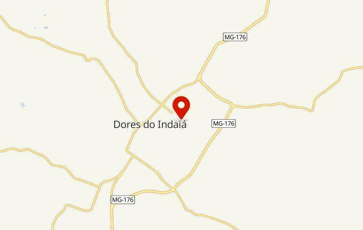 Mapa de Dores do Indaiá em Minas Gerais