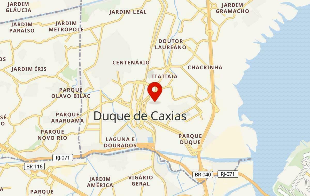 Mapa de Duque de Caxias no Rio de Janeiro