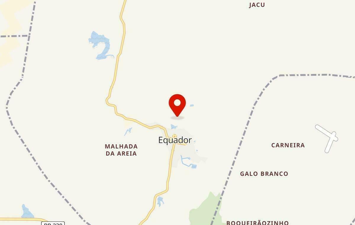 Mapa de Equador no Rio Grande do Norte