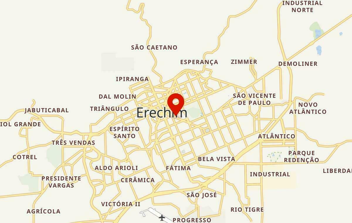 Mapa de Erechim no Rio Grande do Sul