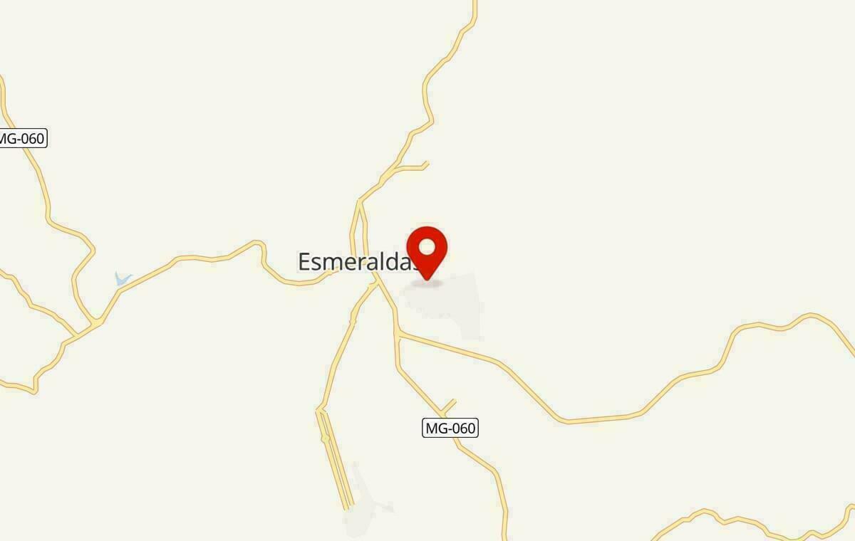 Mapa de Esmeraldas em Minas Gerais