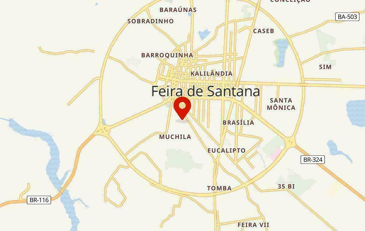 Mapa de Feira de Santana na Bahia