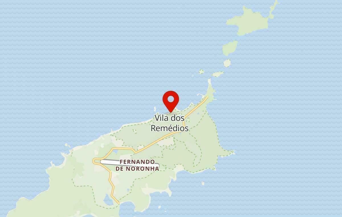 Mapa de Fernando de Noronha em Pernambuco