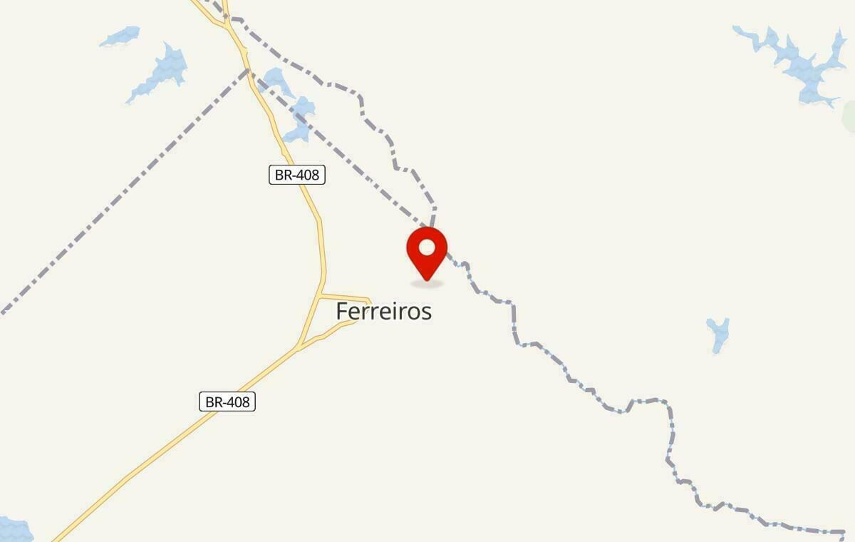 Mapa de Ferreiros em Pernambuco