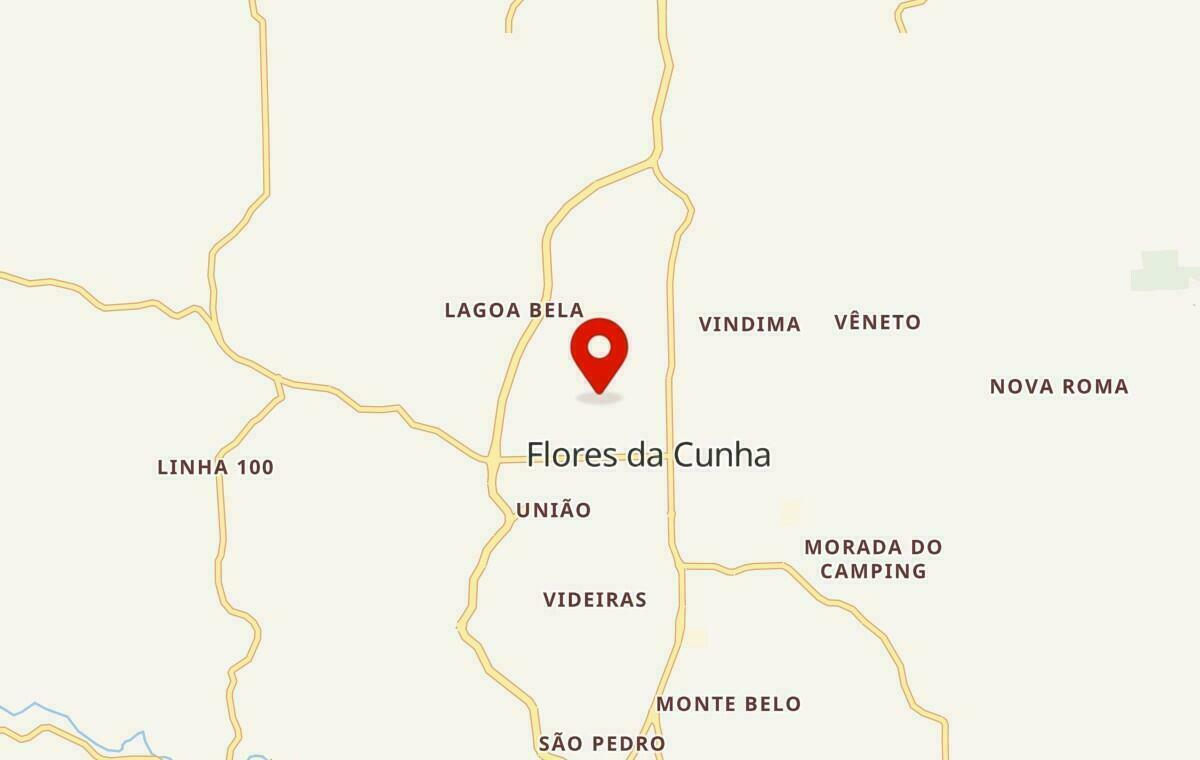 Mapa de Flores da Cunha no Rio Grande do Sul
