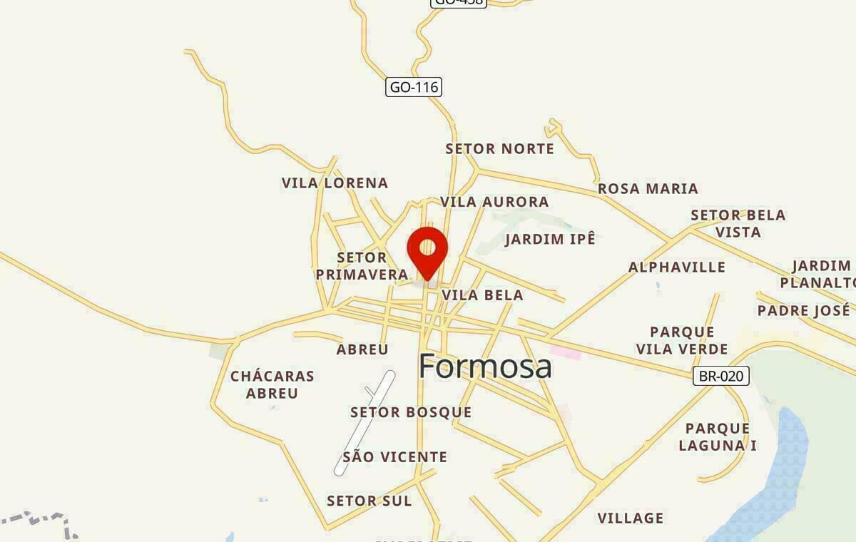 Mapa de Formosa em Goiás