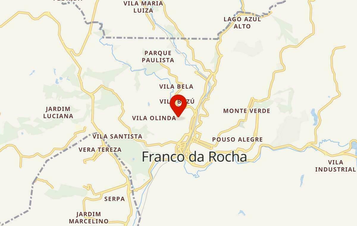 Mapa de Franco da Rocha em São Paulo