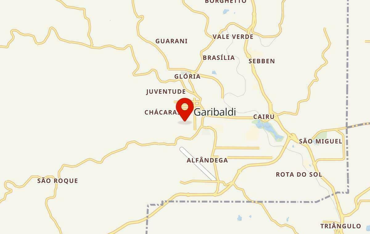 Mapa de Garibaldi no Rio Grande do Sul