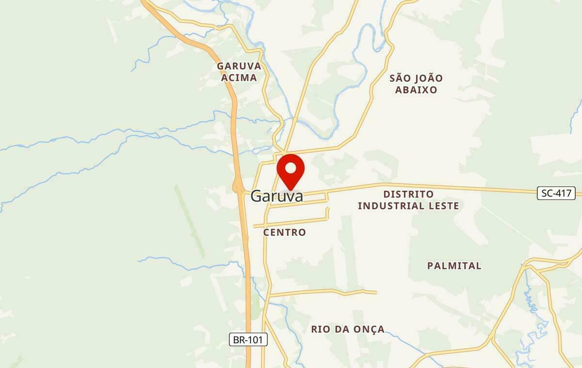 Mapa de Garuva em Santa Catarina