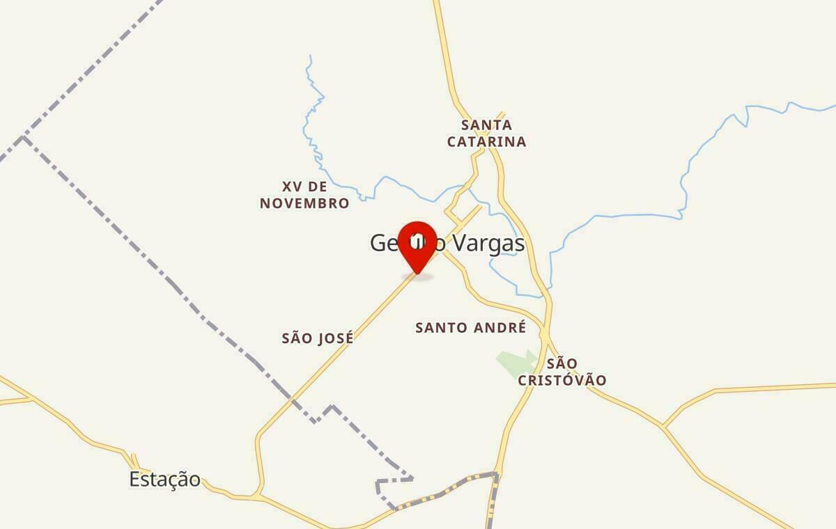 Mapa de Getúlio Vargas no Rio Grande do Sul