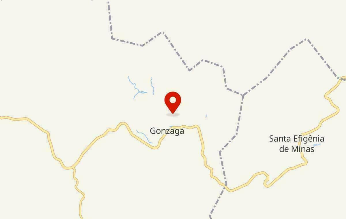 Mapa de Gonzaga em Minas Gerais