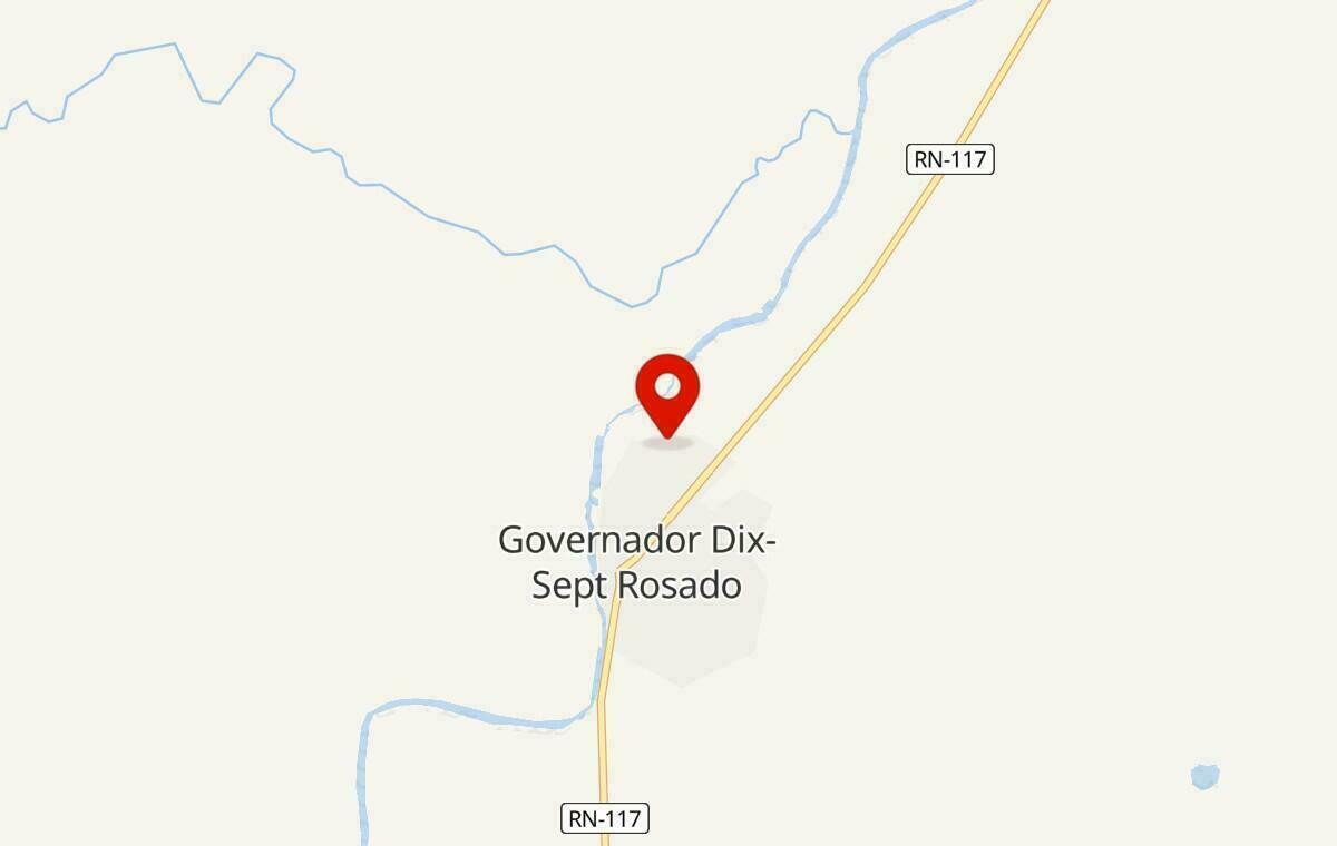 Mapa de Governador Dix-Sept Rosado no Rio Grande do Norte