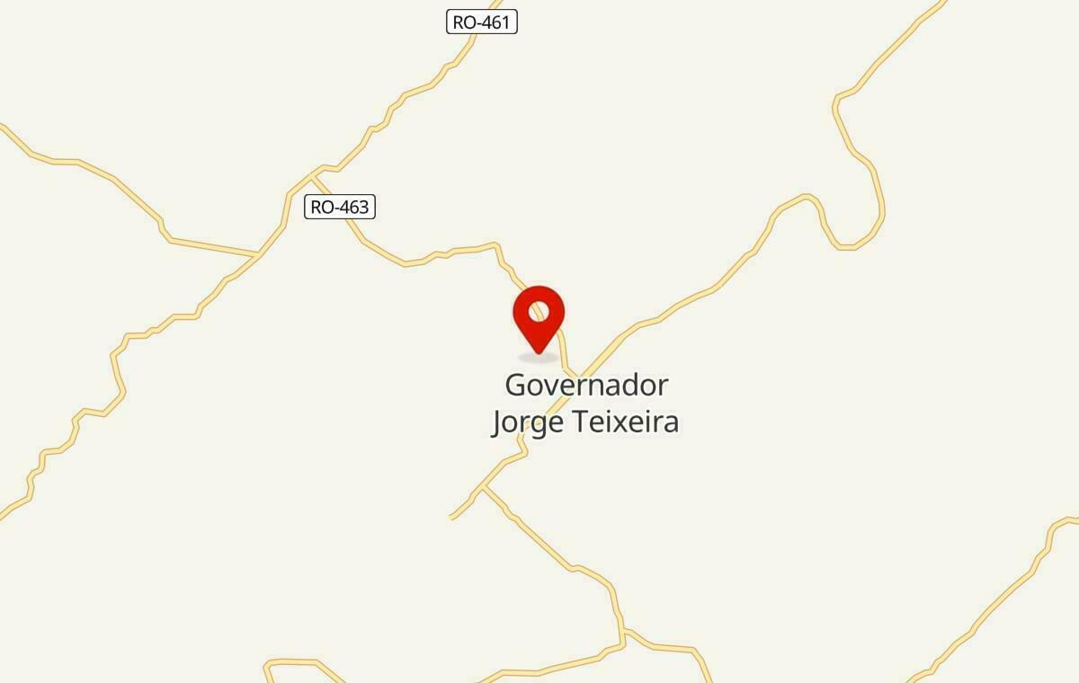 Mapa de Governador Jorge Teixeira em Rondônia