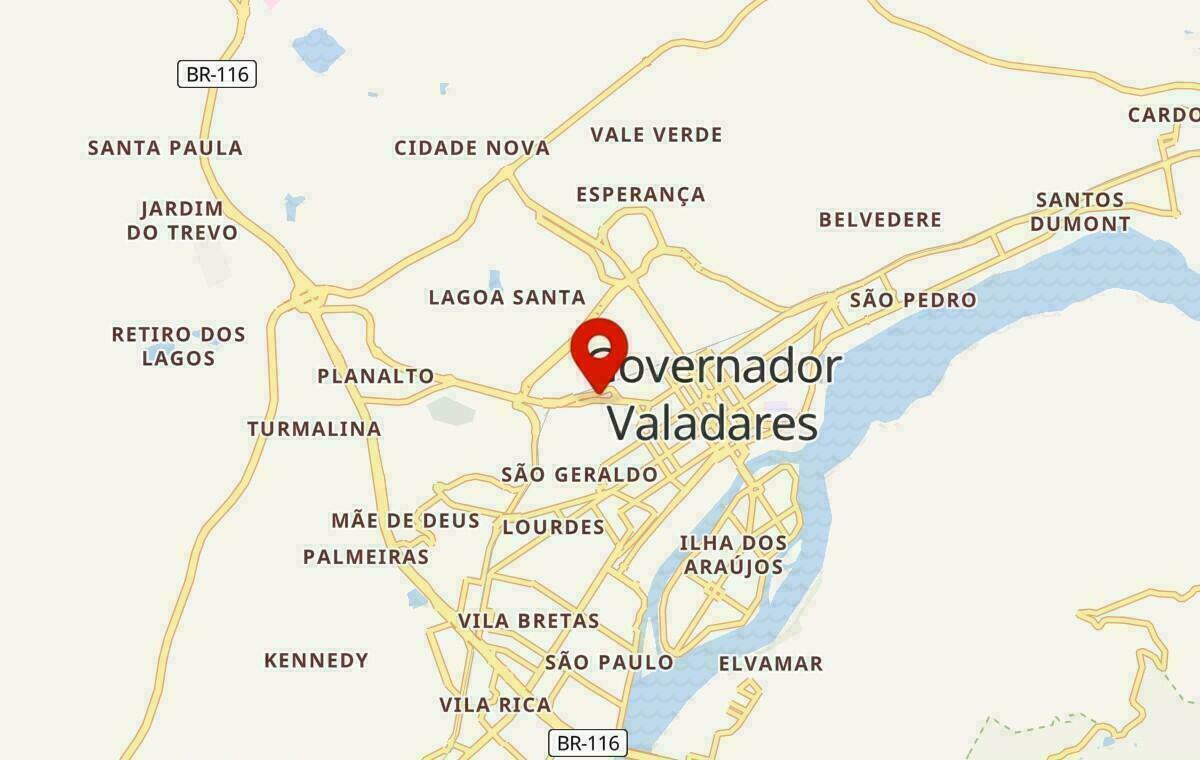 Mapa de Governador Valadares em Minas Gerais