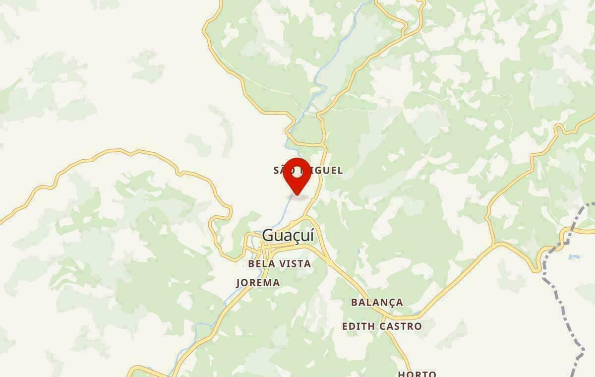 Mapa de Guaçuí no Espírito Santo