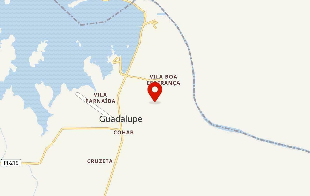 Mapa de Guadalupe no Piauí