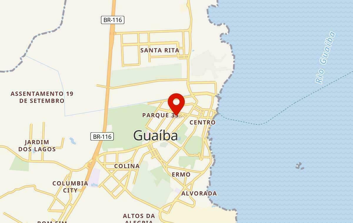 Mapa de Guaíba no Rio Grande do Sul