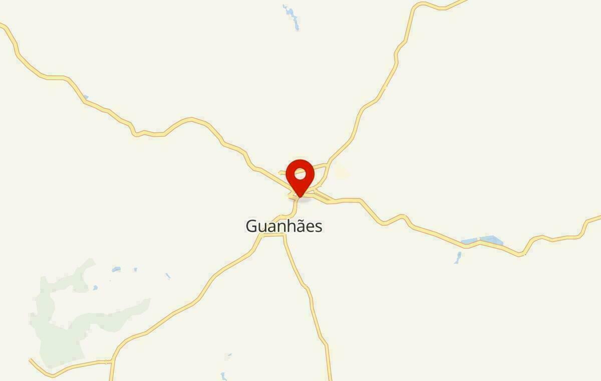 Mapa de Guanhães em Minas Gerais