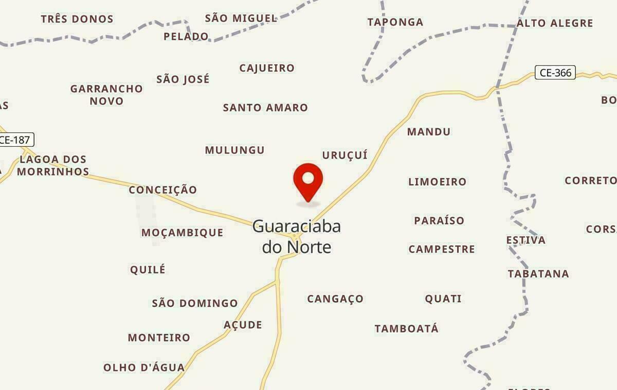 Mapa de Guaraciaba do Norte no Ceará