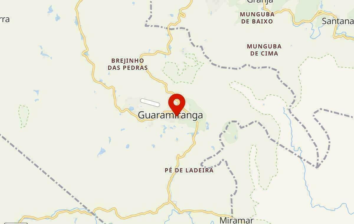 Mapa de Guaramiranga no Ceará