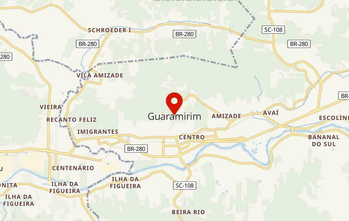 Mapa de Guaramirim em Santa Catarina