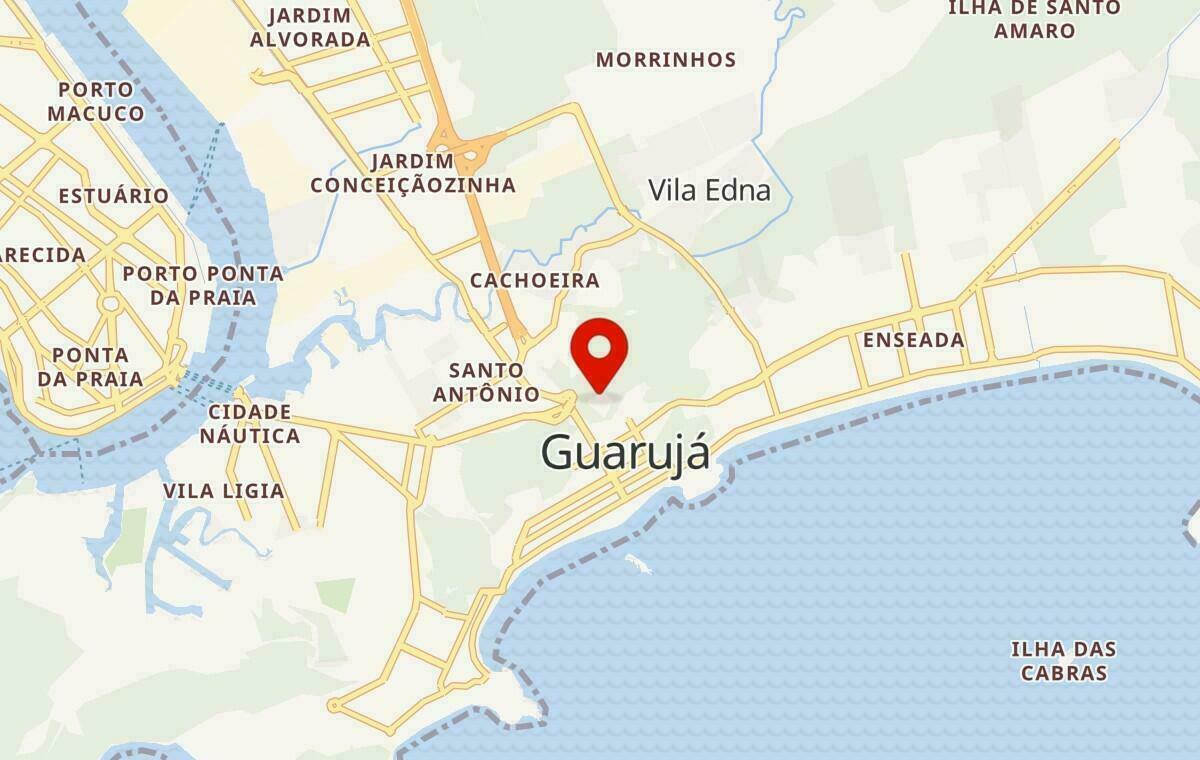 Mapa de Guarujá em São Paulo