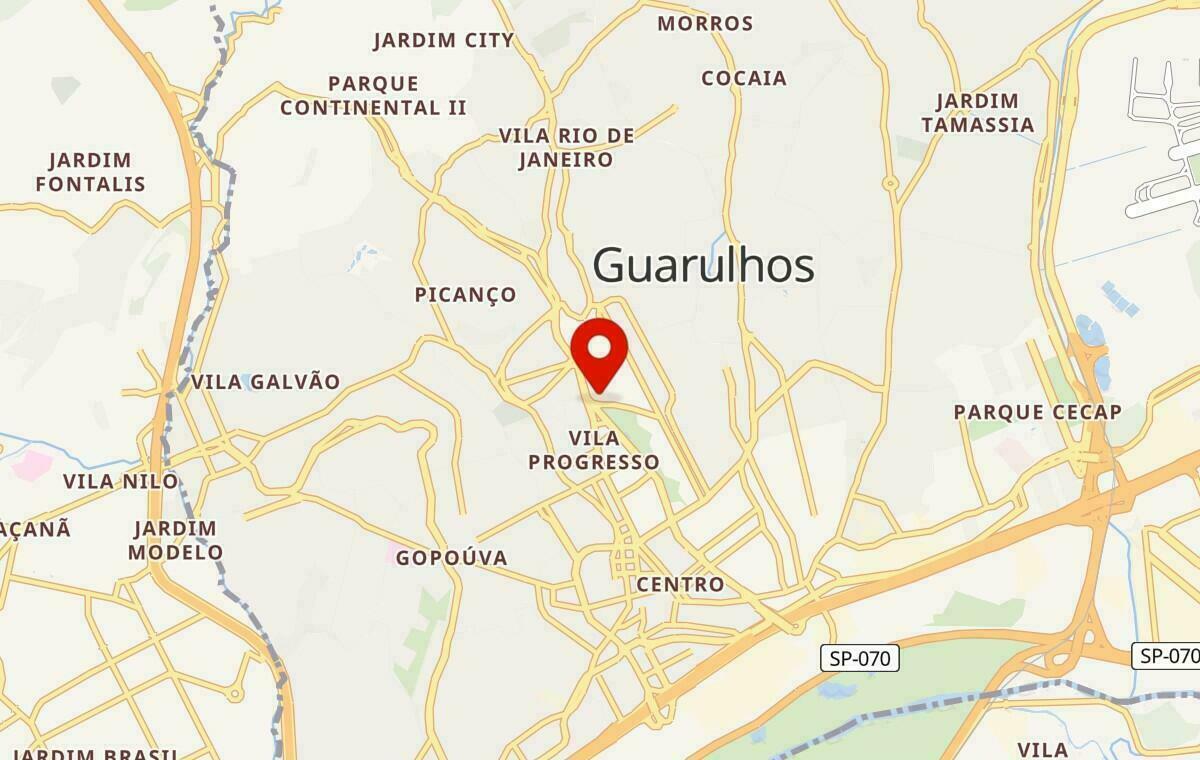 Mapa de Guarulhos em São Paulo