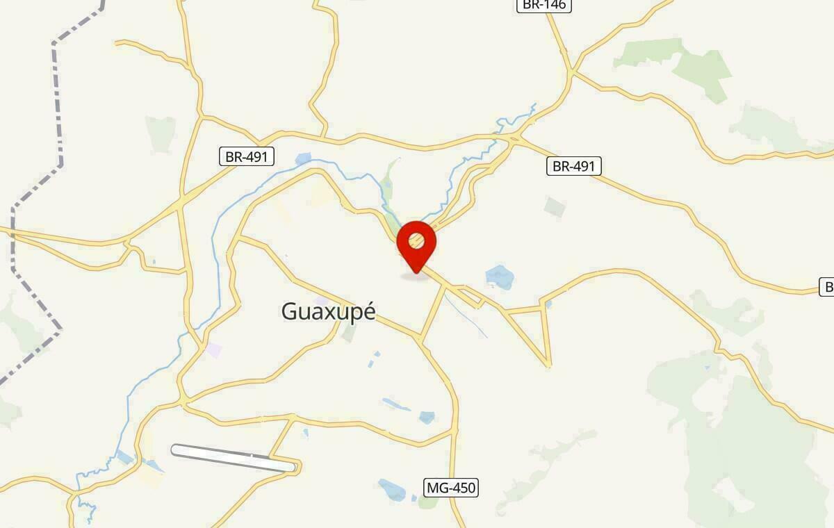 Mapa de Guaxupé em Minas Gerais