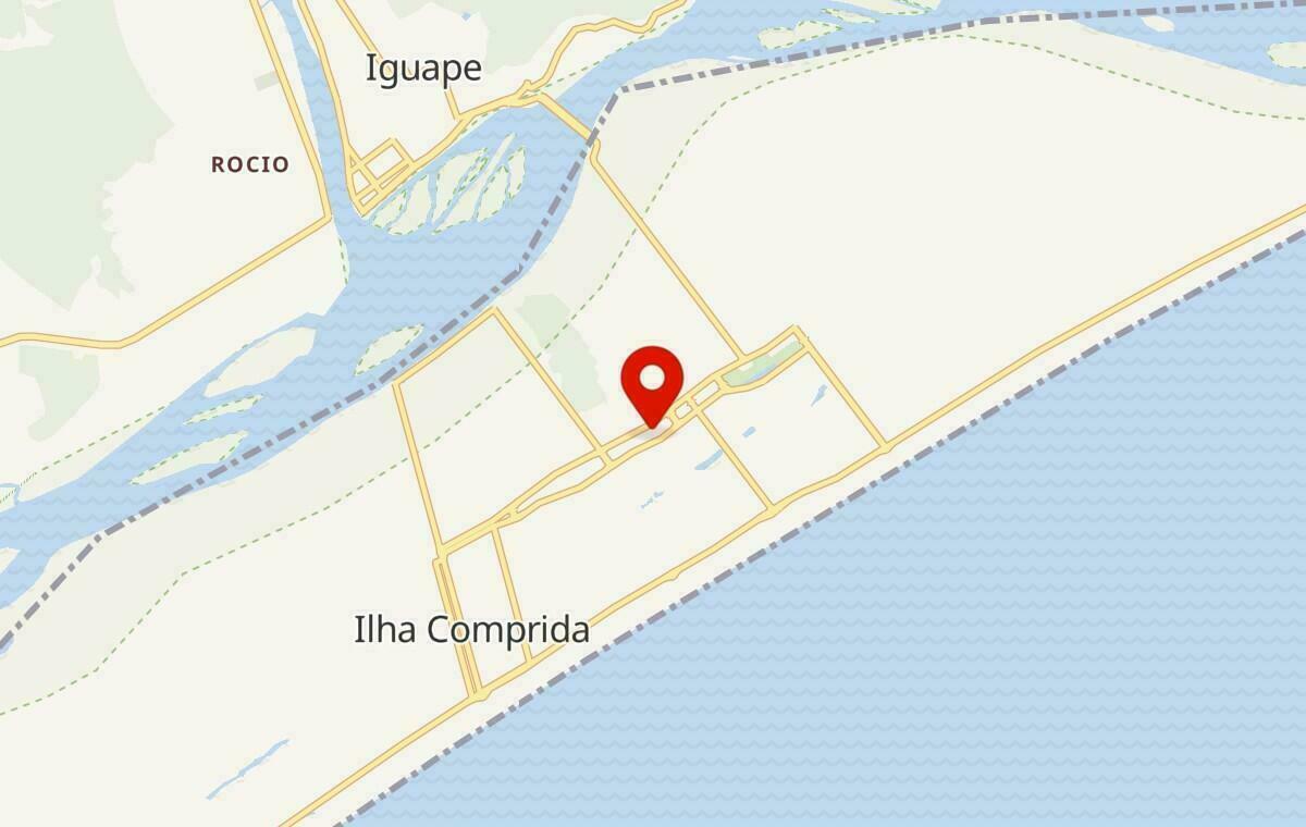 Mapa de Ilha Comprida em São Paulo
