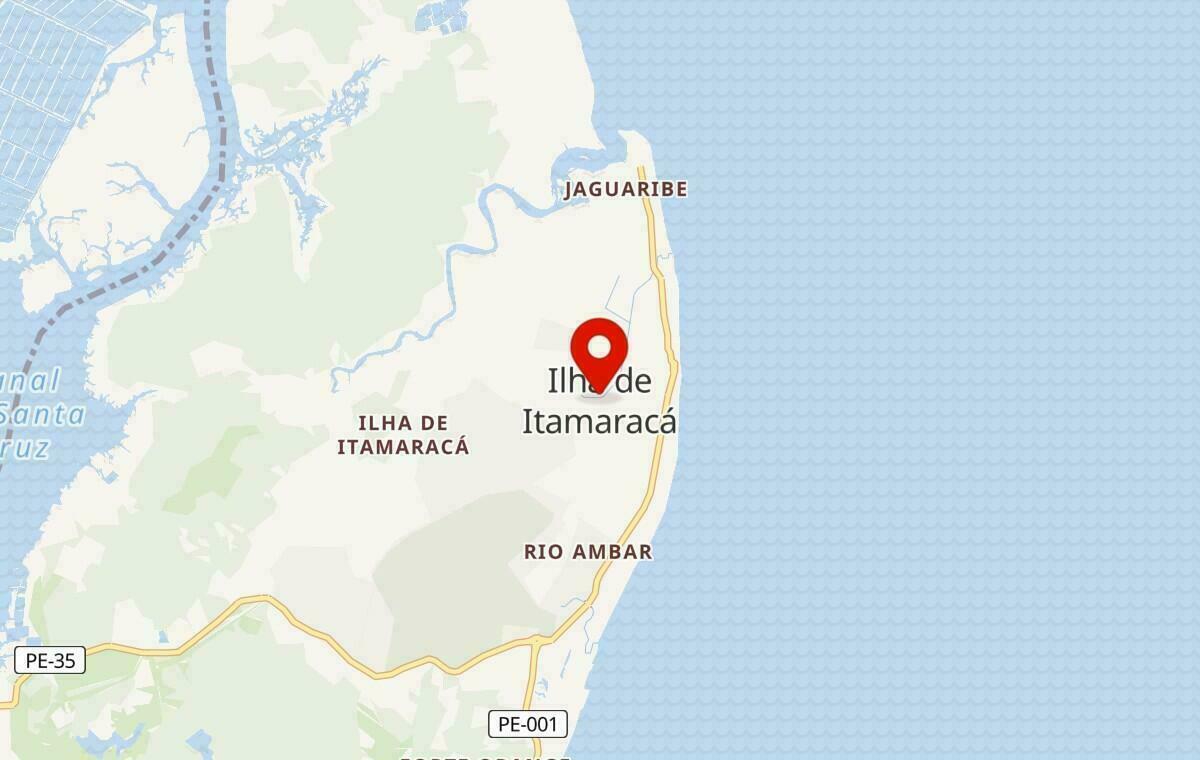 Mapa de Ilha de Itamaracá em Pernambuco