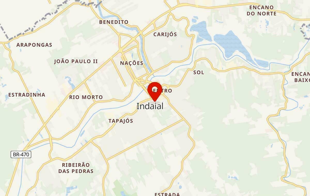Mapa de Indaial em Santa Catarina