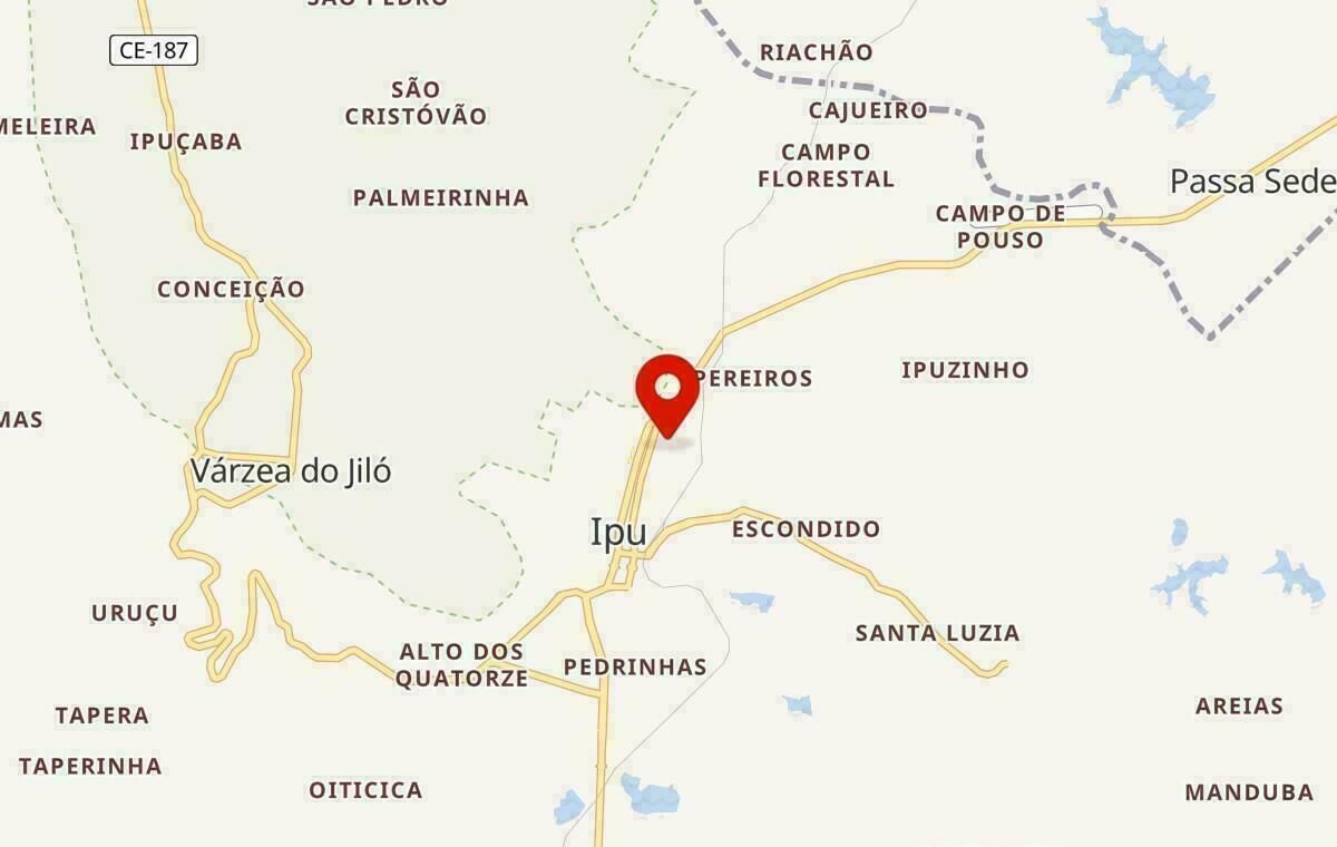 Mapa de Ipu no Ceará