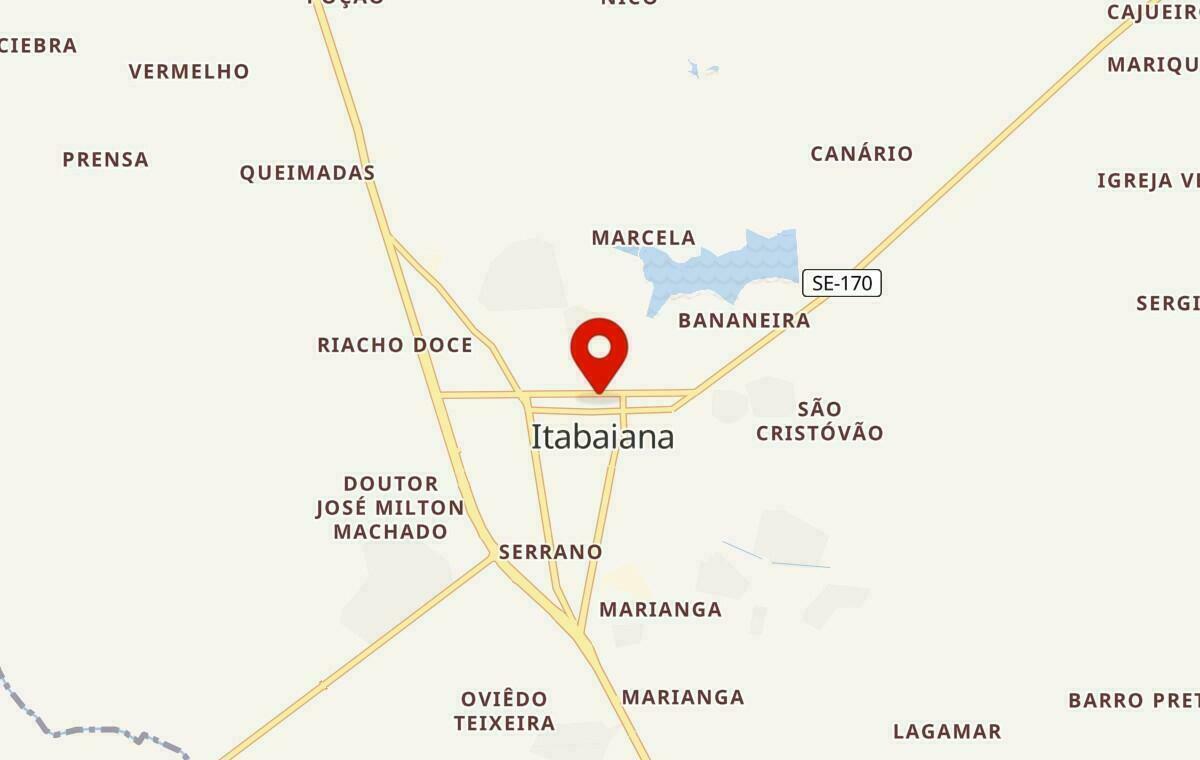 Mapa de Itabaiana em Sergipe