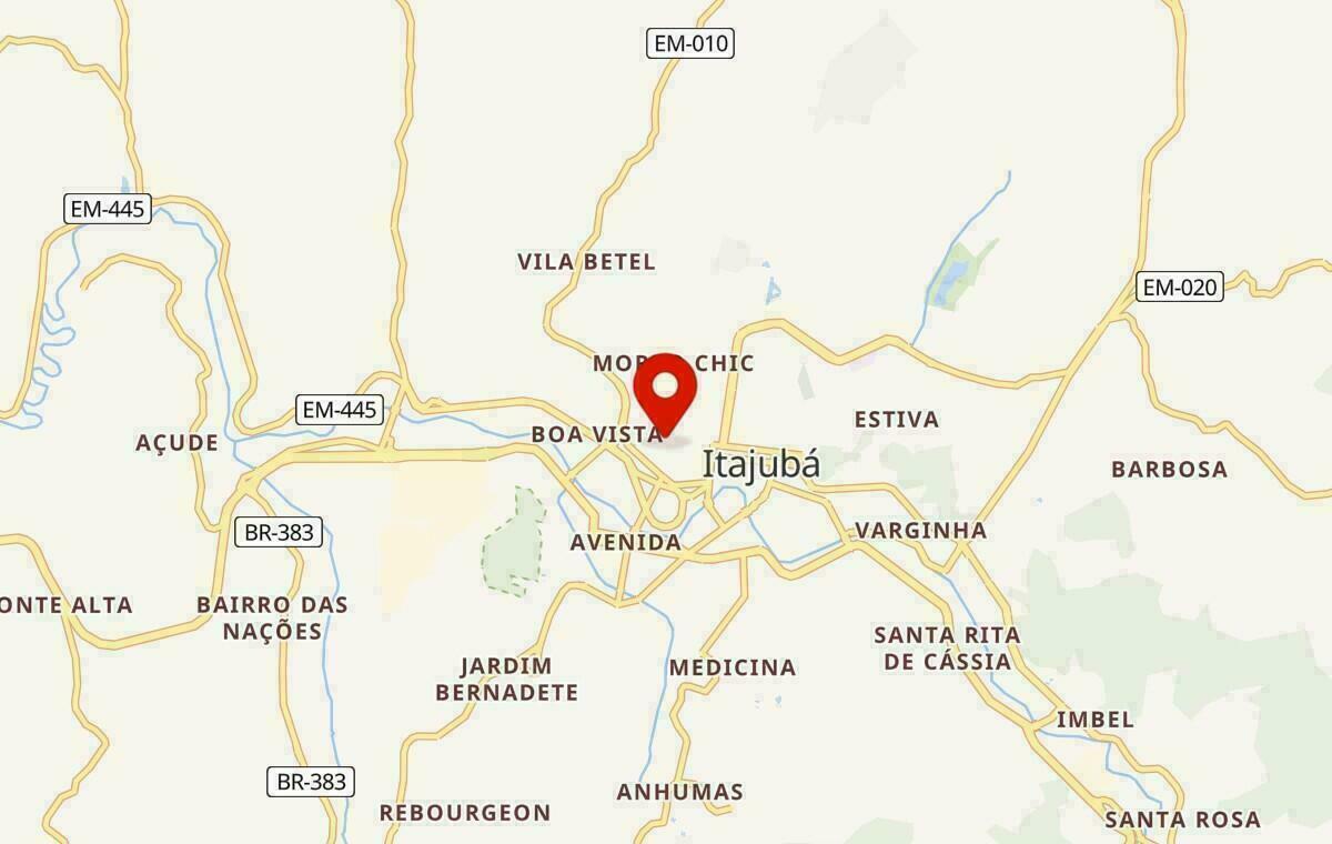 Mapa de Itajubá em Minas Gerais