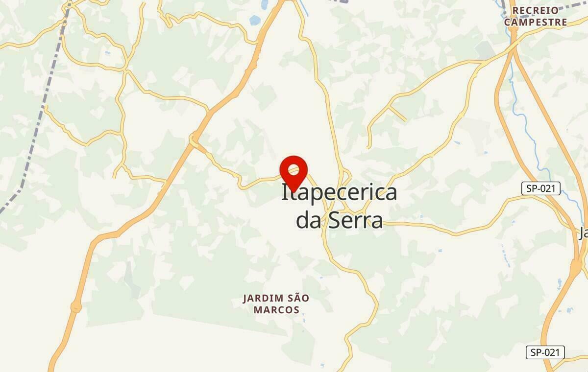 Mapa de Itapecerica da Serra em São Paulo