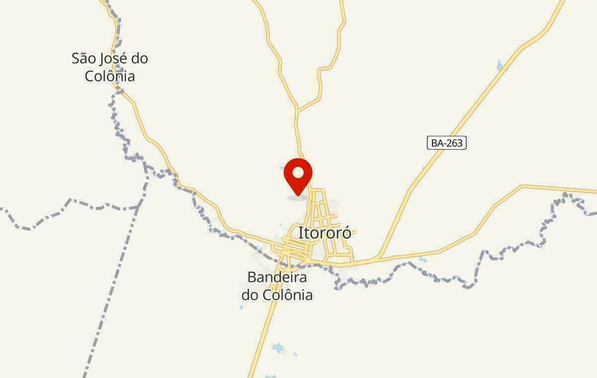 Mapa de Itororó na Bahia