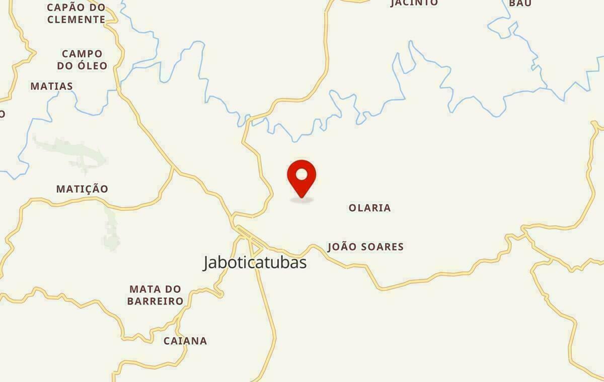 Mapa de Jaboticatubas em Minas Gerais