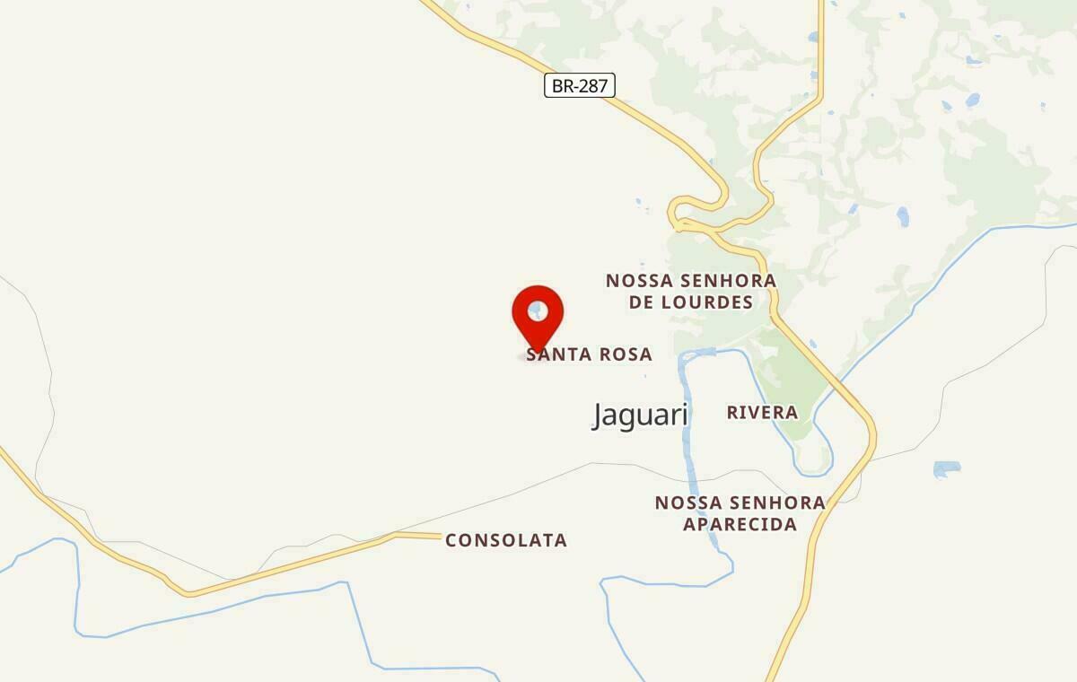 Mapa de Jaguari no Rio Grande do Sul