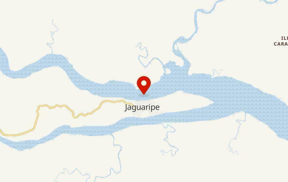 Mapa de Jaguaripe na Bahia