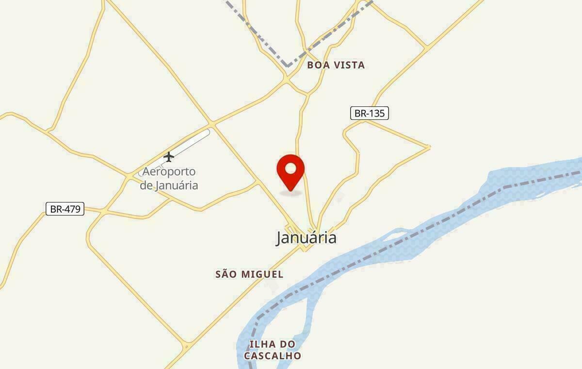Mapa de Januária em Minas Gerais