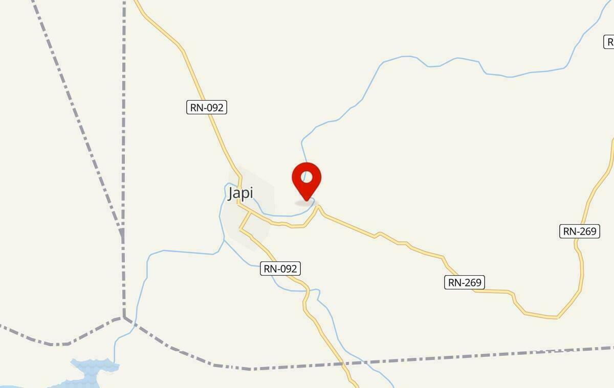 Mapa de Japi no Rio Grande do Norte