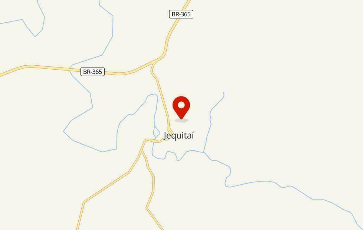 Mapa de Jequitaí em Minas Gerais