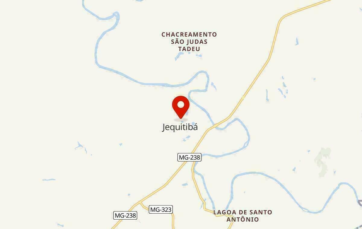 Mapa de Jequitibá em Minas Gerais