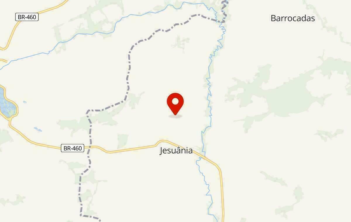 Mapa de Jesuânia em Minas Gerais