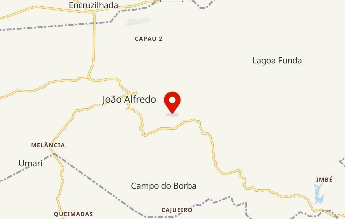 Mapa de João Alfredo em Pernambuco