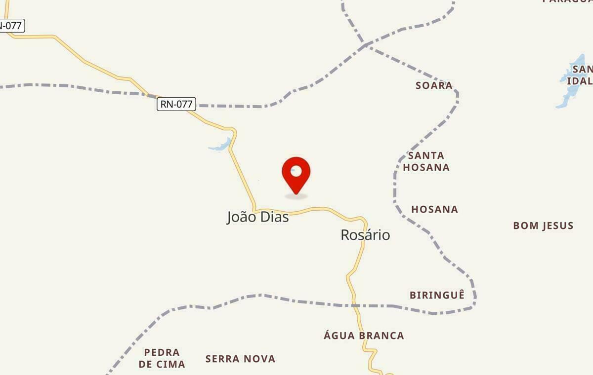 Mapa de João Dias no Rio Grande do Norte
